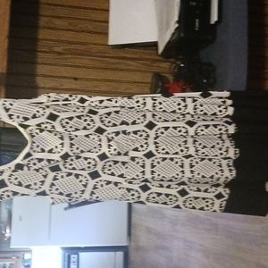 Tiana B. Navy blue and white dress